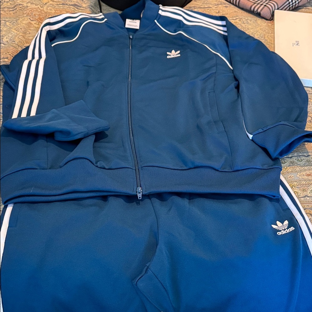 Adidas Navy Tracksuit with White Accents